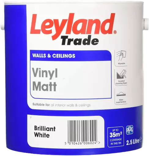 Leyland Trade 264802 Vinyl Matt, Brilliant White