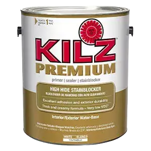 KILZ Premium High-Hide Stain Blocking Interior/Exterior Latex Primer/Sealer, White, 1-gallon