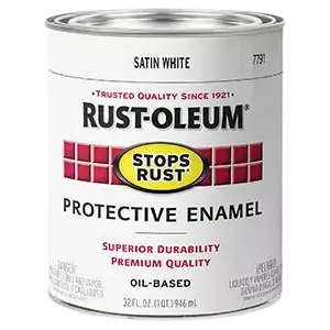 Rust-Oleum 7791502 Protective Enamel Paint Stops Rust, 32-Ounce, White Satin Finish