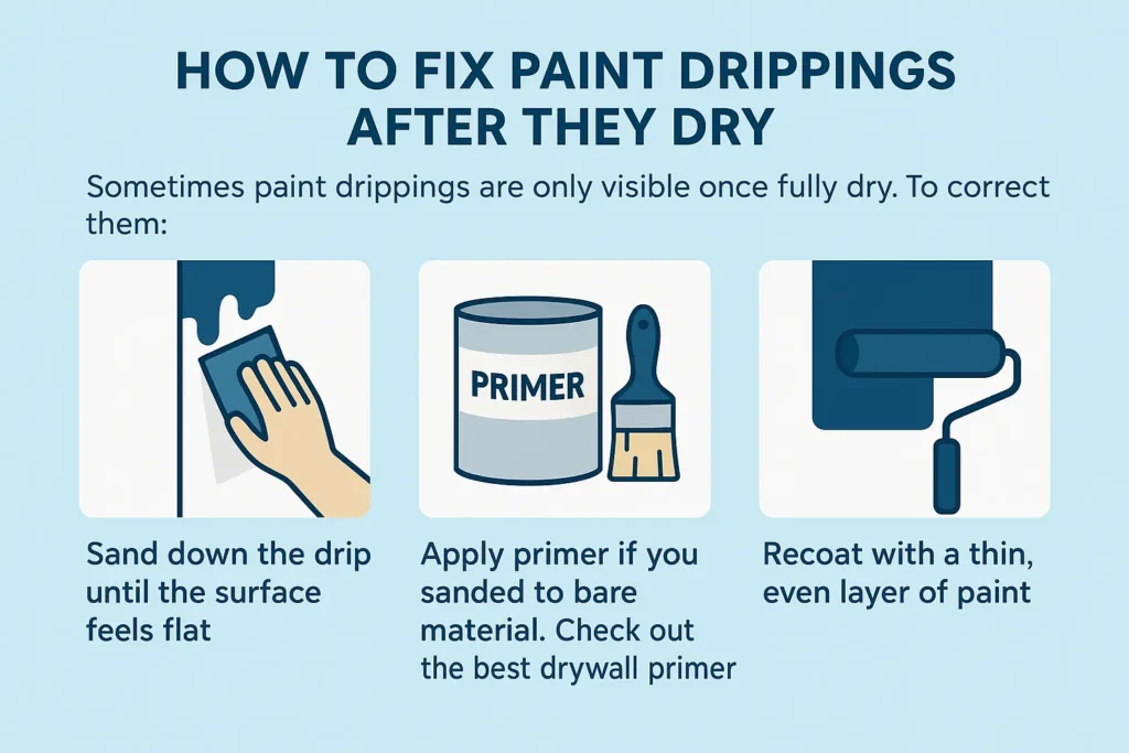 How to fix paint drips after they dry
