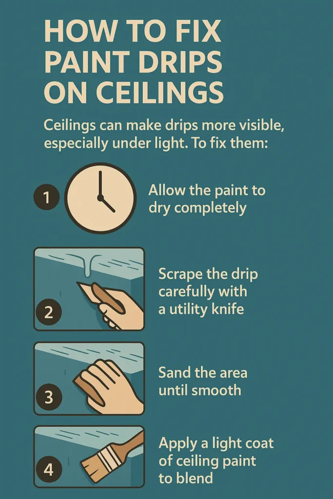 How to fix paint drips on ceilings