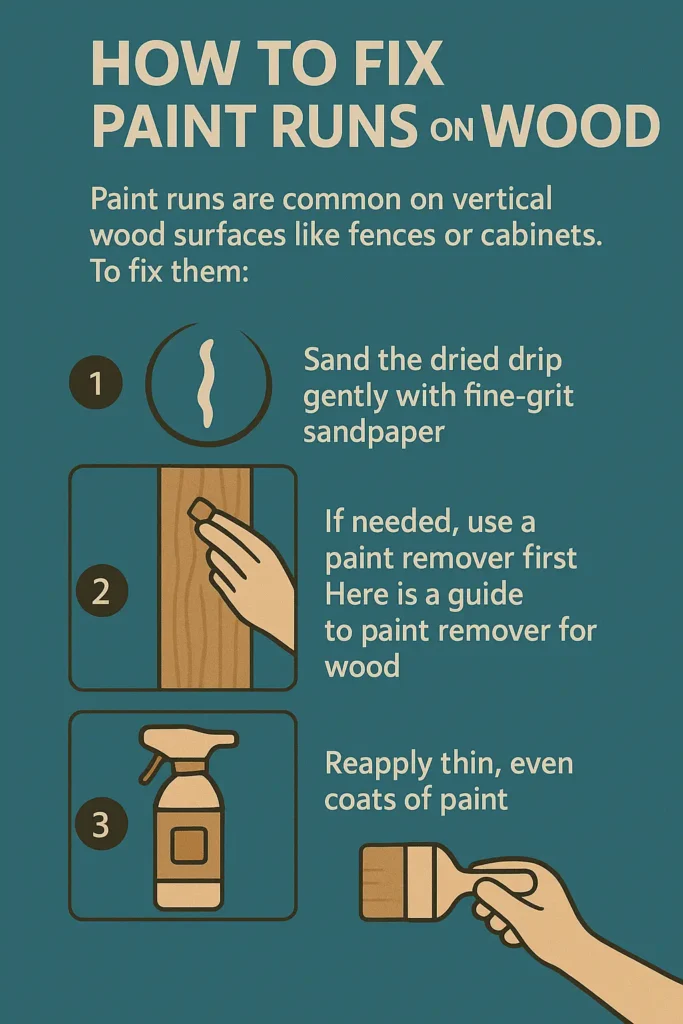 How to fix paint runs on wood