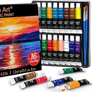 Aen Art Acrylic Paint Set (16 Colors) (1)