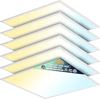Allsmartlife 6-Pack 2×2 LED Flat Panel Light, Back-Lit, 5CCT, Smooth Dimming (1)