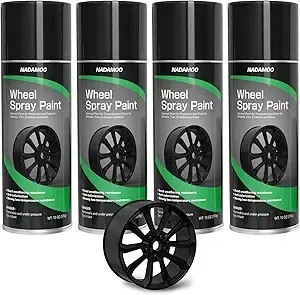 NADAMOO Aluminum Wheel Spray Paint (Semi-Gloss Black, 4-Pack) (1)