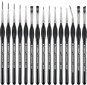 PANDAFLY 15-Piece Miniature Paint Brush Set (Synthetic) (1)