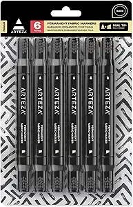 Reaeon Black Fabric Markers (Dual Tip) (1)