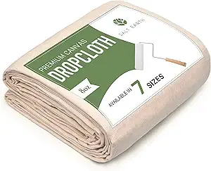 Salt Earth Premium Cotton Canvas Drop Cloth (4’ × 12’) (1)