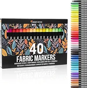 Zenacolor 40 Fabric Markers Pens Set (2)