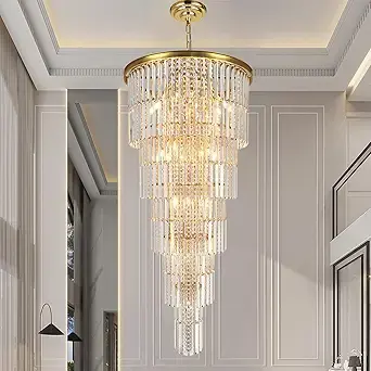 2. 8-Ring Dimmable Gold LED Chandelier, 3000K–6500K range (1)
