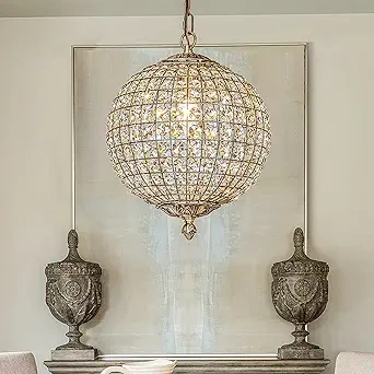 ALOA DECOR 13-Inch Antique Gold Mini Chandelier (1)