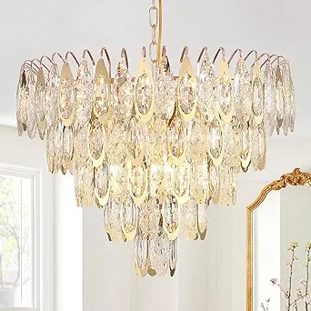 AXILIXI 12-Light Modern Crystal Adjustable Chandelier (1)