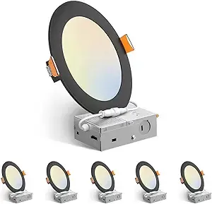 Amico 6-Inch Ultra-Thin Canless Recessed Ceiling Light (5CCT Selectable) (1)