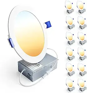 Amico 6 Inch Ultra Thin LED Recessed Ceiling Light, 5CCT, 12W (1)