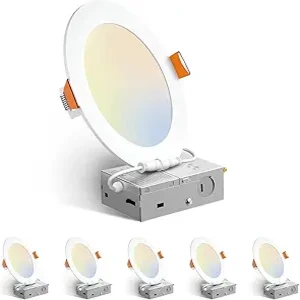 Amico 6-Inch Ultra Thin LED Recessed Lighting with Junction Box, 5 CCT (1)