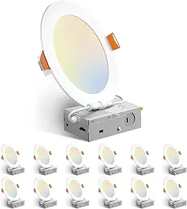 Amico 6″ 5CCT Ultra-Thin LED Recessed Ceiling Light (12 Pack) (1)