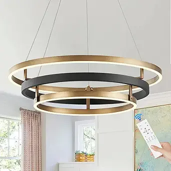 2. 8-Ring Dimmable Gold LED Chandelier, 3000K–6500K range (1)