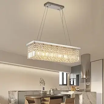 CRYSTOP Rectangular K9 Crystal Dimmable Chandelier (1)