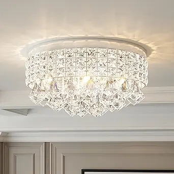 Crystal Drum Chandelier Style Ceiling Light (1)