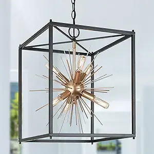 Durent Lighting Gold Sputnik Dimmable Chandelier (1)