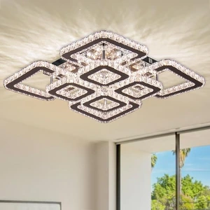 FRIXCHUR Square Mini Crystal Ceiling Light