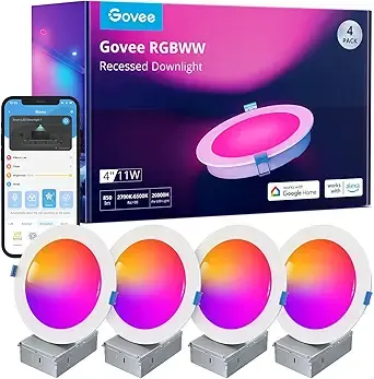 Govee 4 RGB Recessed Lights (Compact Size) (1)
