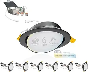 NuWatt 6 Inch Black Trim Canless LED Recessed Light (1)