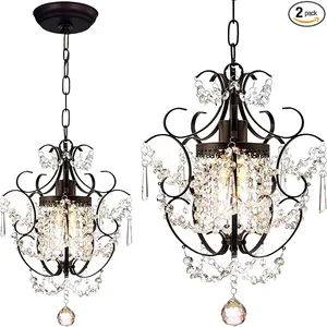 PAPAYA Small Bronze Crystal Mini Chandelier (1)