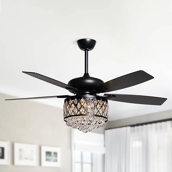 Parrot Uncle 52″ Crystal Smart Fandelier (Fan + Chandelier)