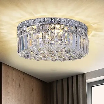 Q&S Crystal Flush Mount Chandelier (4-Light) (1)