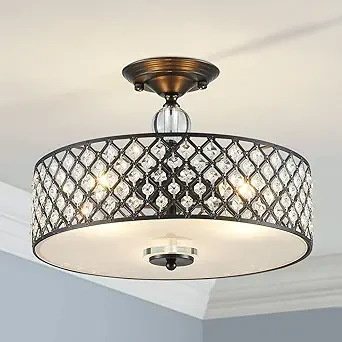 SM Saint Mossi Flush Mount Mini Chandelier (Small Yet Glamorous) (1)