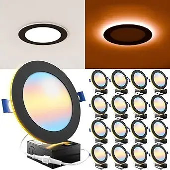 Sunco 6-Inch Black Wafer with Night-Light Mode (1)
