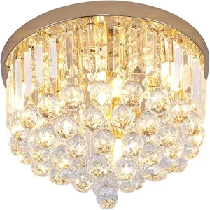 T&A Mini Crystal Chandelier Ceiling Light (Flush Mount)