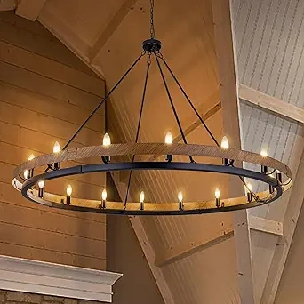 Unique Modern Rustic Chandelier (Wood + Metal Mix) (1)