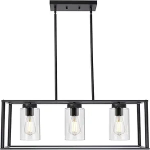 Vinluz 3-Light Semi Flush Mount Ceiling Light (Black Brass)
