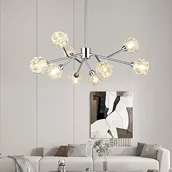 Weesalife Sputnik 9-Light Crystal Chandelier (1)