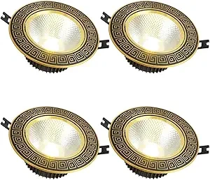 YXTSIMV 4-Pack Retro Brass Recessed Ceiling Light Kit (1)