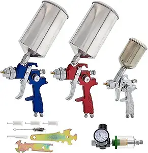 tcp spray gun kit — 3-Gun HVLP Set (1.0 mm + 1.4 mm + 1.8 mm) (1)
