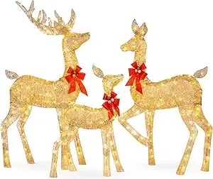 Best Choice Products 3-Piece Lighted Reindeer Set (1)