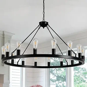 Farmhouse Crystal Wagon Wheel Chandelier (1)