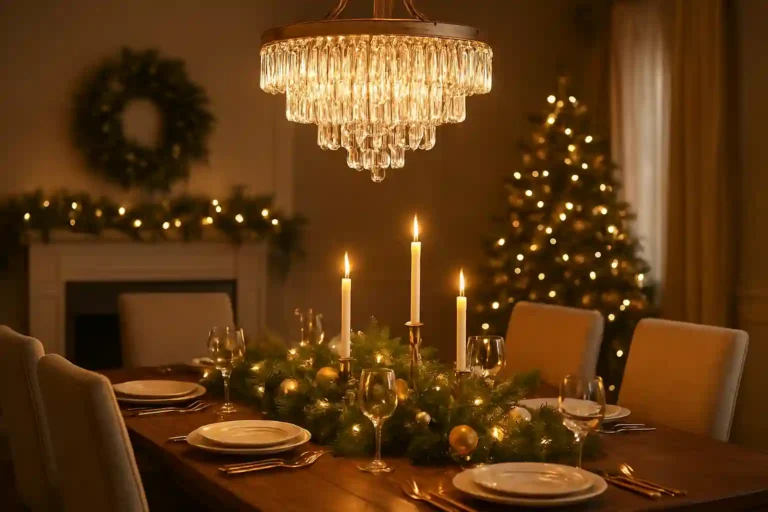 chandeliers for christmas dining room