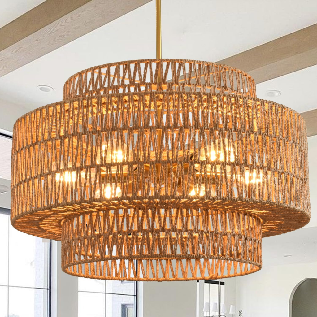  Rattan Boho Pendant