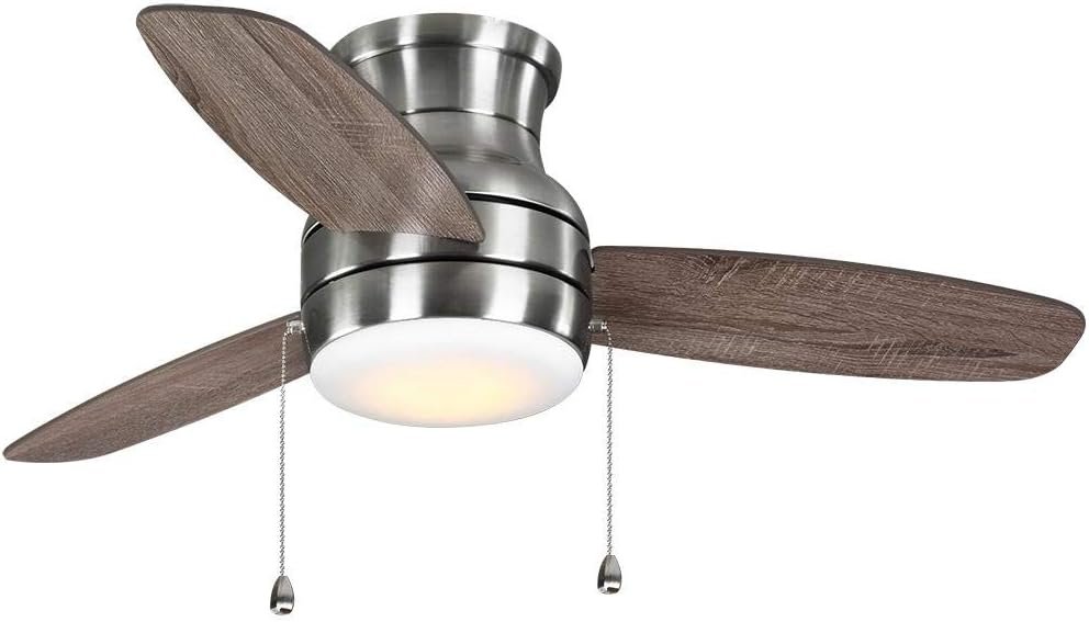 Ashby Park 44 in. White Color Changing Integrated LED Brushed Nickel Ceiling Fan with Light Kit