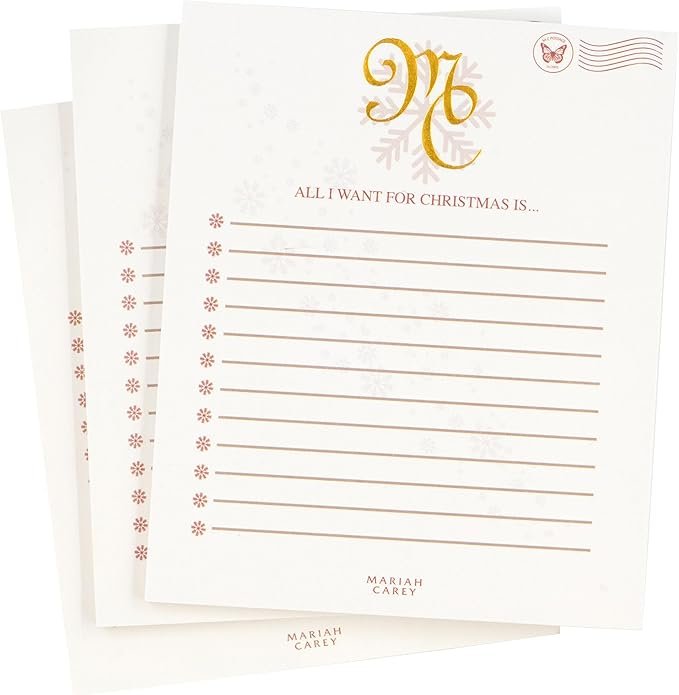 Mariah Carey Official All I Want For Christmas Is You Wish List Notepad