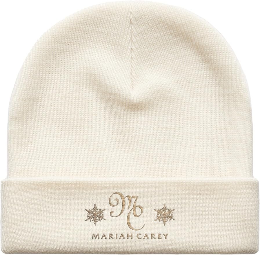 Mariah Carey Official Christmas Time Tour Merch Cream Beanie